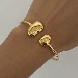 18K Gold Plated Open Cuff Bracelet- Lightweight